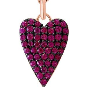 💘 EFFY 14K Rose Gold Pink Sapphire Heart Necklace - NWT 💘